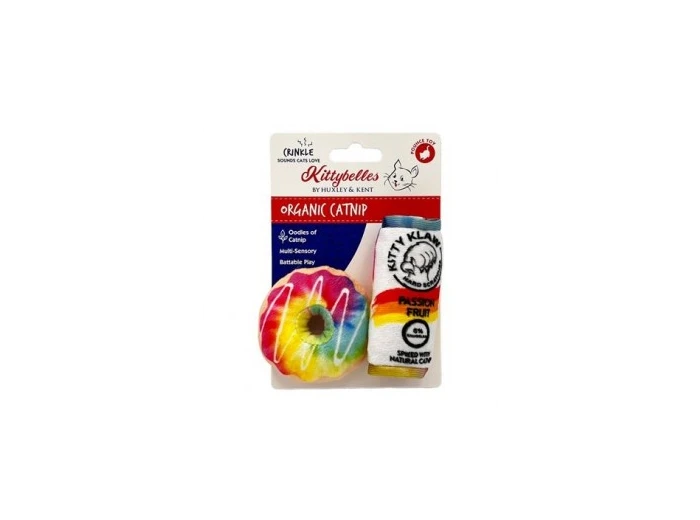 Pride Donut & Kitty Klaw Passion Fruit 2pk Plush Cat Toy