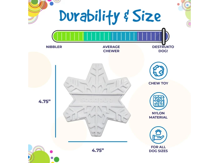 Snowflake Ultra Durable Christmas Nylon Dog Chew Toy